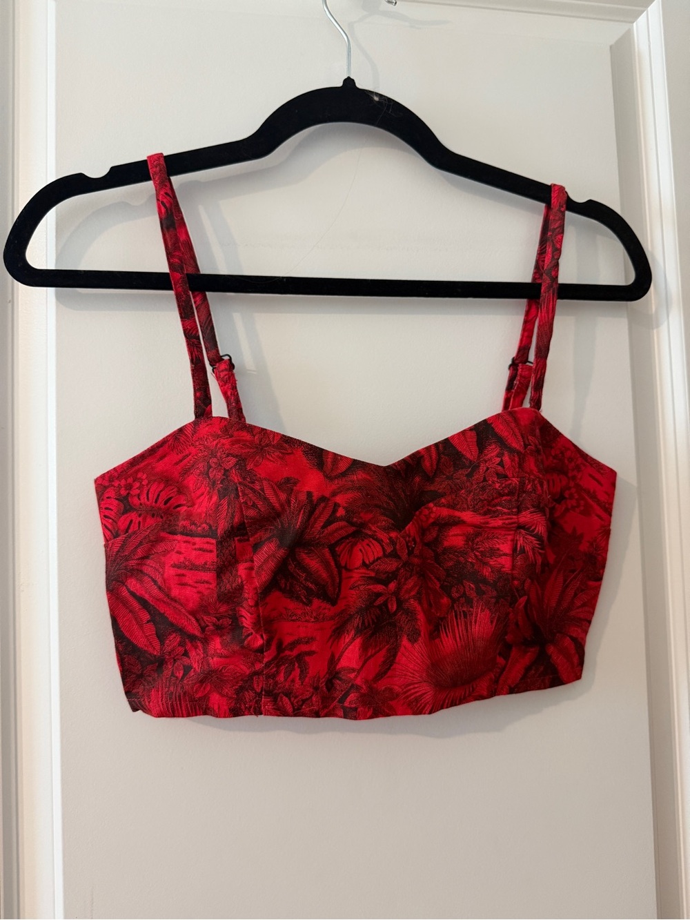ASOS Red Floral Cami Top with Black Print